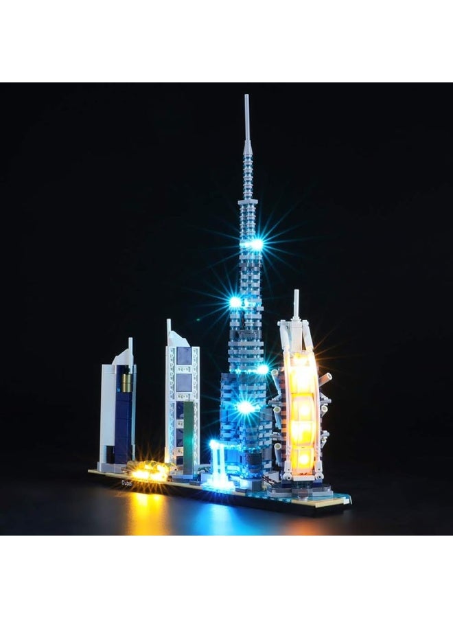 BRIKSMAX Led Lighting Kit for Architecture Dubai - Compatible with Lego 21052 Building Blocks Model- Not Include The Lego Set