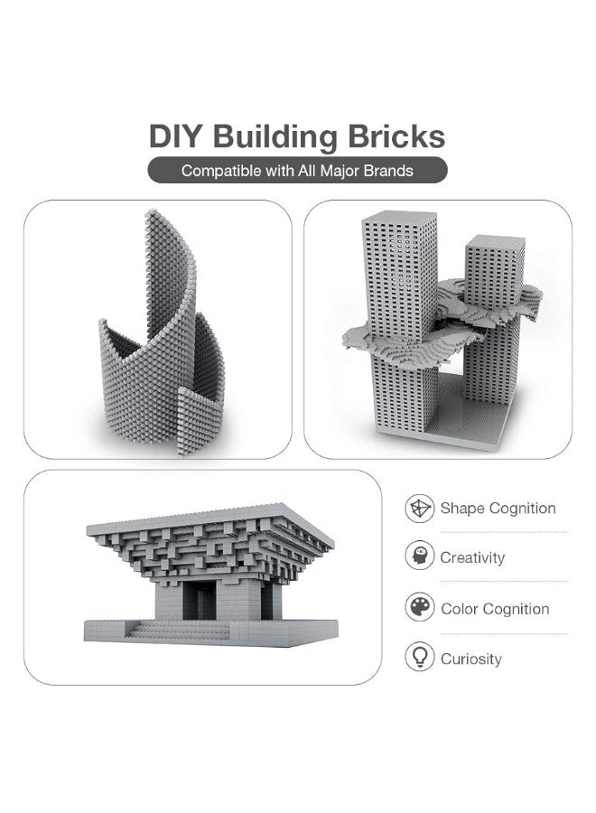 Lekebaby Building Bricks 1500 PCS Basic Building Blocks, Compatible with All Major Brands, Gray