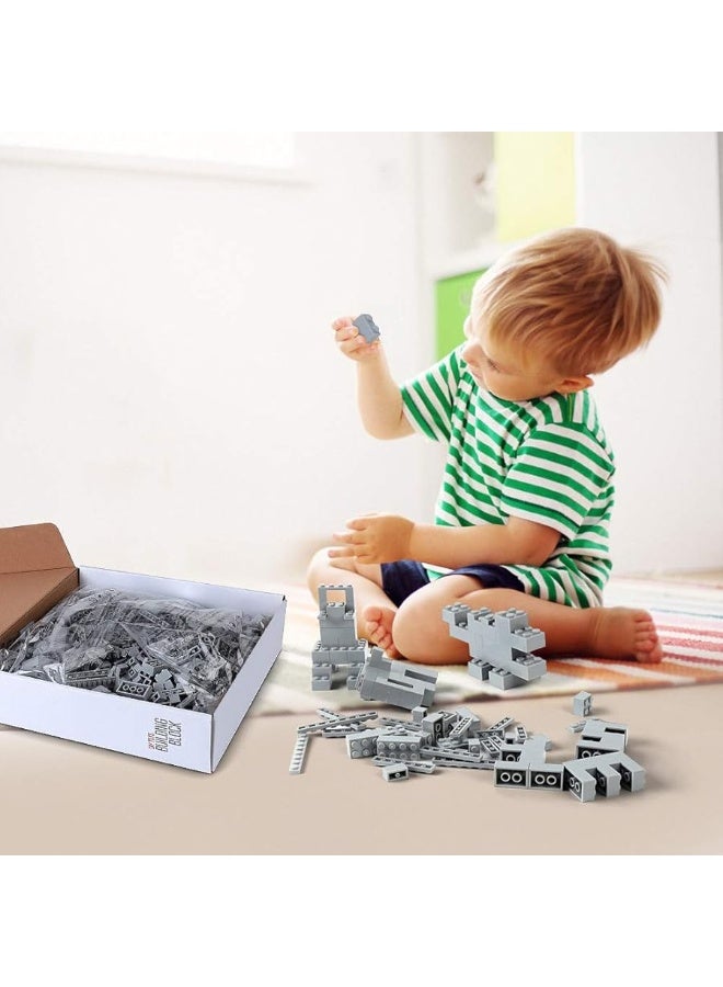 Lekebaby Building Bricks 1500 PCS Basic Building Blocks, Compatible with All Major Brands, Gray