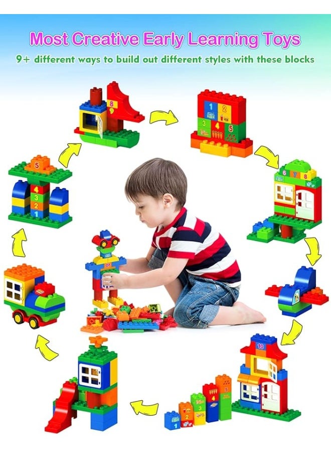 Large Building Blocks Set 94 Pcs Classic Big Blocks STEM Toy Bricks Kids PreSchool Toy Early Learning First Building Blocks Ideal Great Gift for Toddler Boys Girls Age 345678