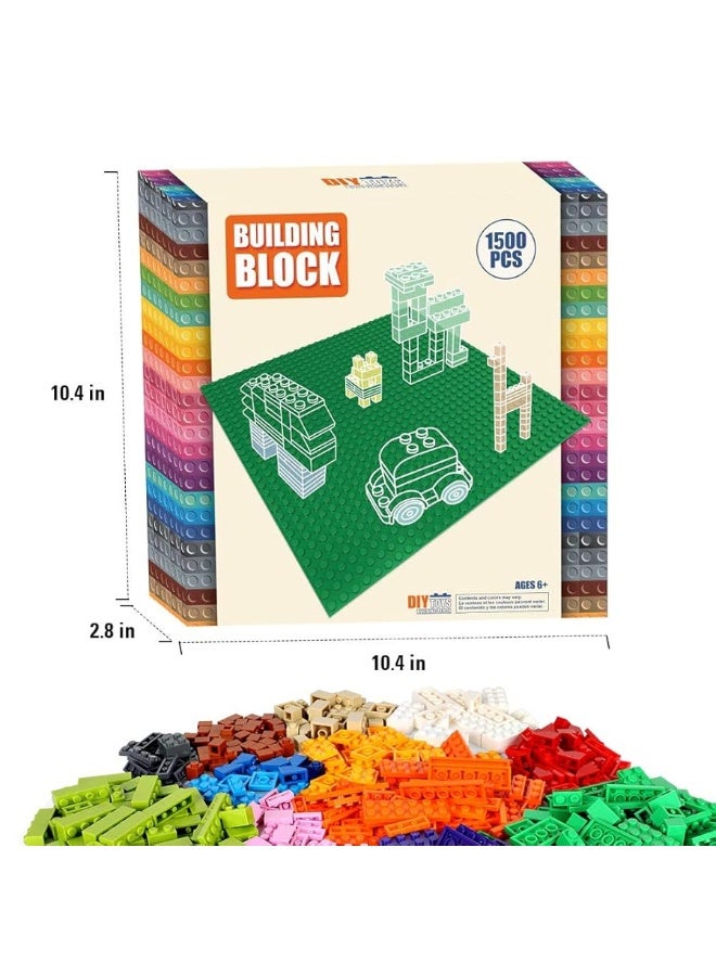 Lekebaby Classic 1500 Pieces Building Bricks Kit Basic Brick Set Classic Colors for Kids Creative Play, Compatible with All Major Brands, Gifts Educational Toy for Boys Girls 6 Years Old and Up