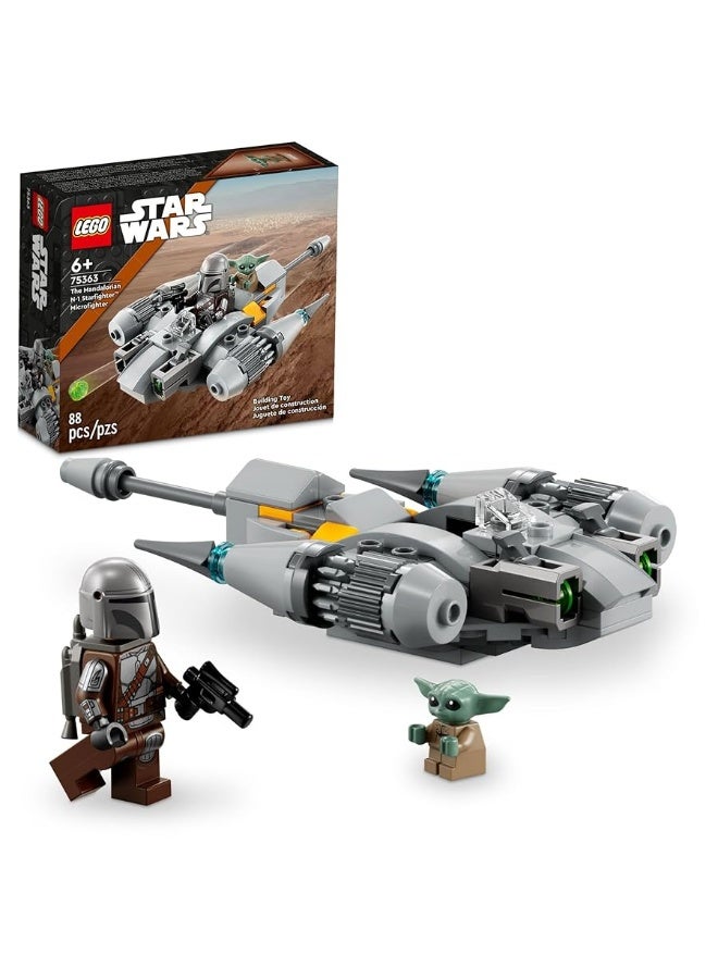 LEGO Star Wars The Mandalorianâ€™s N-1 Starfighter Microfighter, Building Toy Set for Kids Ages 6 and Up with Mando and Grogu 'Baby Yoda' Minifigures, Fun Gift Idea for Action Play, 75363