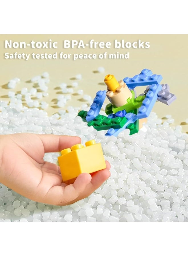 1100 Piece Building Blocks Classic Building Toys, Creative Bulk Building Bricks Sets Compatible with Legos Baseplate Sets 17 Colors Mixed 147 Shapes for Kids Party Favors Birthday Gift