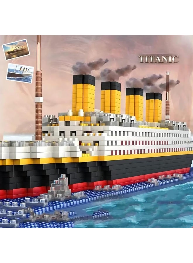 SEASUN Titanic Ship Micro Mini Building Blocks Set, 1860pcs 3D Titanic Model Building Set Micro Mini Blocks, DIY Bricks Toys Gift for Adults and Kids Age 14+