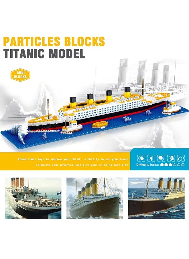 SEASUN Titanic Ship Micro Mini Building Blocks Set, 1860pcs 3D Titanic Model Building Set Micro Mini Blocks, DIY Bricks Toys Gift for Adults and Kids Age 14+