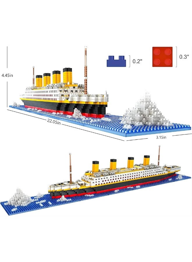 SEASUN Titanic Ship Micro Mini Building Blocks Set, 1860pcs 3D Titanic Model Building Set Micro Mini Blocks, DIY Bricks Toys Gift for Adults and Kids Age 14+