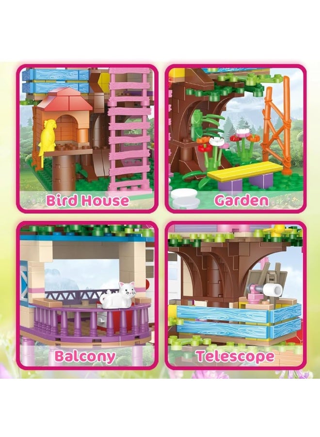 HOGOKIDS Tree House STEM Building Toy - Creative Construction Set 613PCS Forest House Building Bricks | Treehouse with Fountain and Animals, Building Block Toy for 6 7 8 9 10+ Girls Boys Best Gift