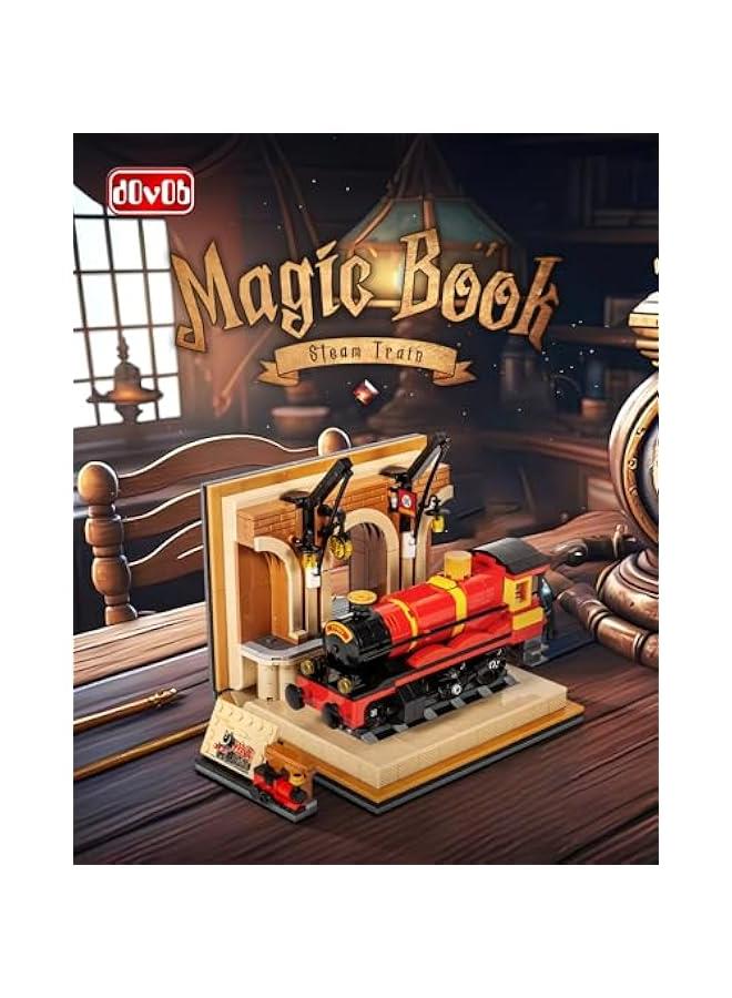 Magic Book Steam Train Building Blocks Set (929PCS), Collectible Steam Locomotive Engineering Construction Toys for Kids and Adult