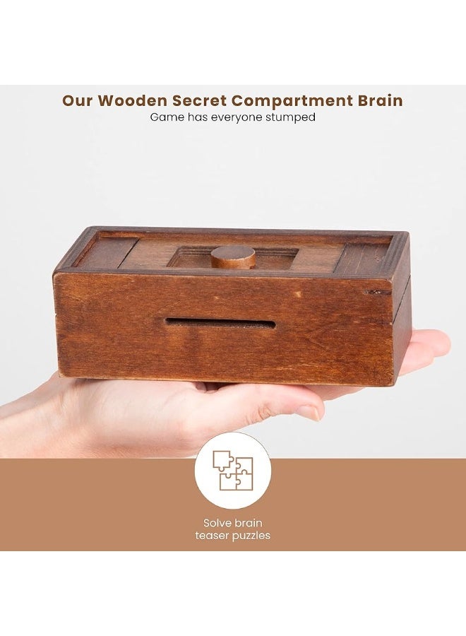 Bits and Pieces - Stash Your Cash - Secret Puzzle Box - Camouflage Your Cash Money Holder - Brain Teaser - Wooden Secret Compartment