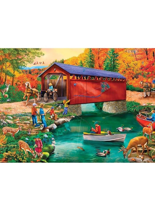 Bits and Pieces â€“ 4-in-1 Multi-Pack - 1000 Piece Jigsaw Puzzles for Adults â€“ 1000 pc River Escapades Puzzle Set Bundle by Artist Mary Thompson - 20