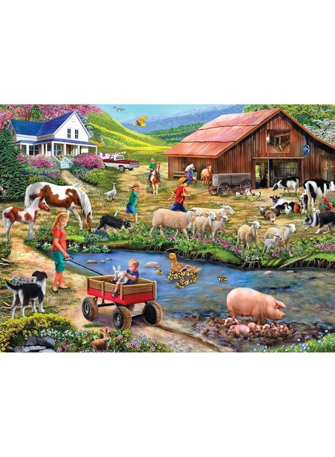 Bits and Pieces â€“ 4-in-1 Multi-Pack - 1000 Piece Jigsaw Puzzles for Adults â€“ 1000 pc River Escapades Puzzle Set Bundle by Artist Mary Thompson - 20