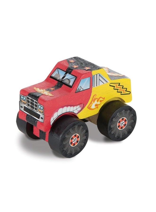 Melissa & Doug Created by Me! Monster Truck Wooden Craft Kit - Easter Basket Stuffers Easy To Assemble DIY For Kids