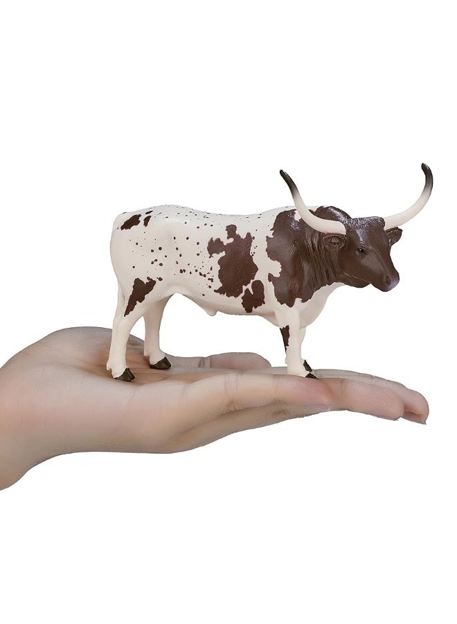 MOJO Texas Longhorn Bull Realistic Farm Animal Toy Replica hand painted figurine