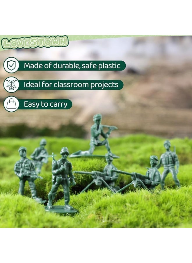 LovesTown 200PCS Army Men Toy Soldiers Green Soldier Figures Plastic Army Men Playset 10 Poses for Boys Birthday Gift