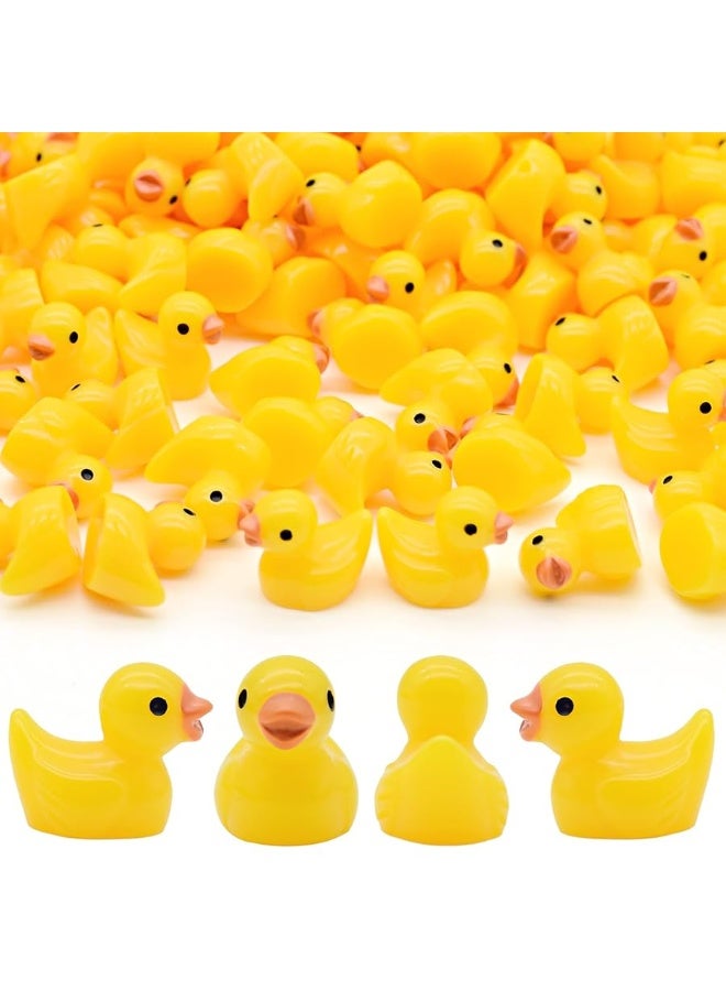 70 Pcs Tiny Ducks Mini Resin Ducks Miniature Ornaments for Slime, Dollhouse, Garden Decoration(Yellow)