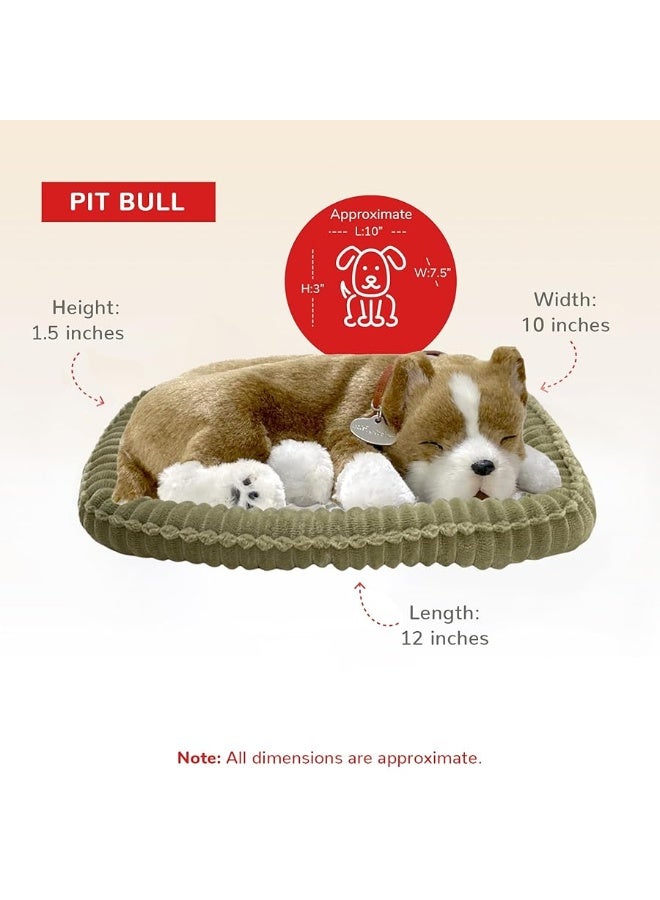 Original Petzzz Pit Bull Realistic, Lifelike Stuffed Interactive Pet Toy, Companion Pet Dog with 100% Handcrafted Synthetic Fur