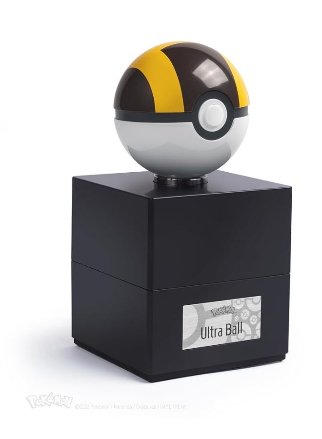 The Wand Company Ultra Ball Authentic Replica - Realistic, Electronic, Die-Cast PokÃ© Ball with Display Case Light Features â€“ Officially Licensed by PokÃ©mon