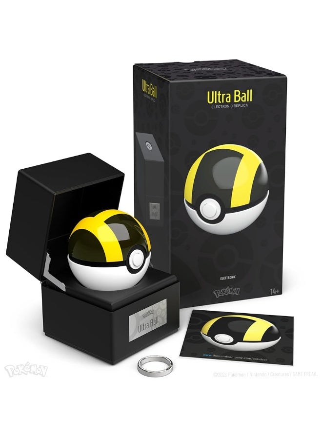 The Wand Company Ultra Ball Authentic Replica - Realistic, Electronic, Die-Cast PokÃ© Ball with Display Case Light Features â€“ Officially Licensed by PokÃ©mon