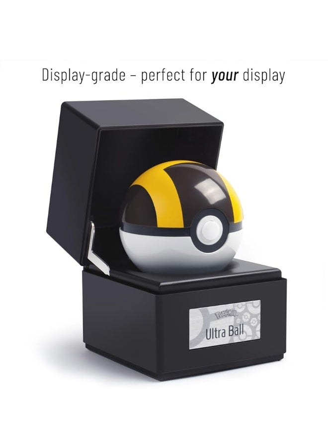 The Wand Company Ultra Ball Authentic Replica - Realistic, Electronic, Die-Cast PokÃ© Ball with Display Case Light Features â€“ Officially Licensed by PokÃ©mon