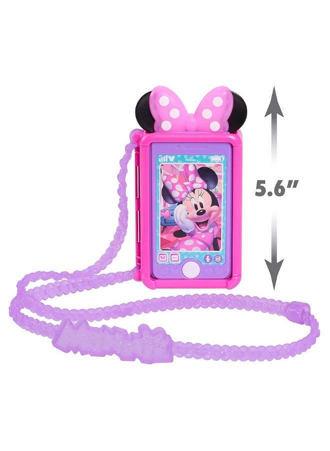 Disney Junior Minnie Mouse Chat with Me Pretend Play Cell Phone Set, Lights and Sounds, Officially Licensed Kids Toys for Ages 3 Up by Just Play