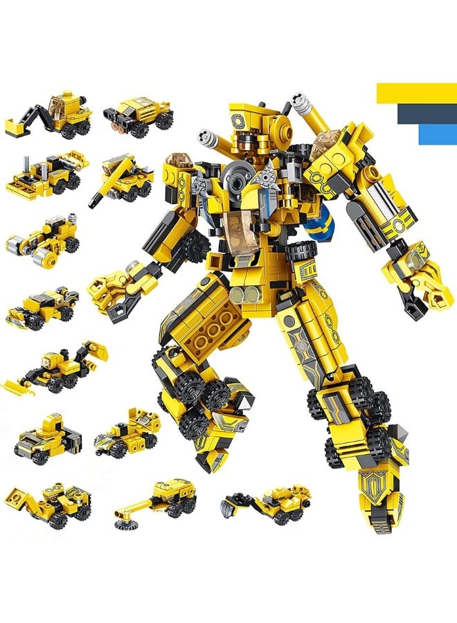 Robot STEM Building Toys for 6 Year Old Boys, 573 pcs Construction Toy Engineering Building Bricks Construction Vehicles Kit Best Gift for Kids Age 6 7 8 9 10 11 Year Old 1