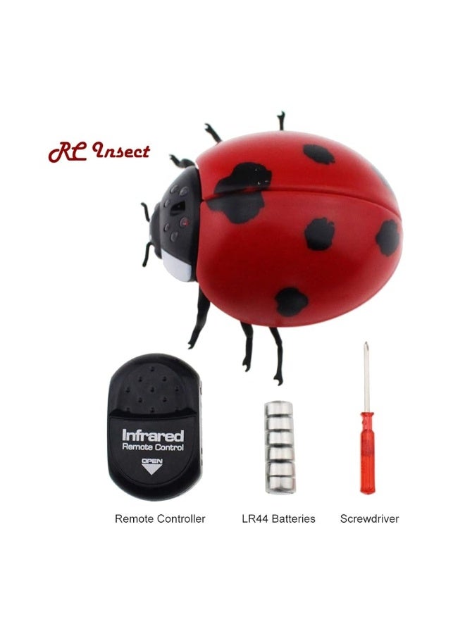 Tipmant Kids RC Ladybird Animal Toy Remote Control Car Vehicle Electric Fake Insect Prank Toys for Christmas Halloween