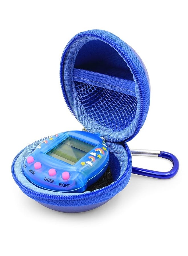 CASEMATIX Blue Clip-On Toy Travel Case Compatible with Tamagotchi On Virtual Interactive Pet Game, Giga Pets AR and More Digital Pets, Case Only