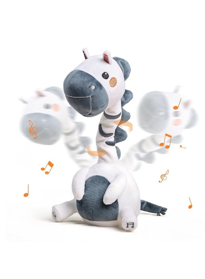 TUMAMA Singing Talking Dancing Toy, Mimicking Twisting Electronic Soft Plush Zebra Toy with Recording & Repeating What You Say, Singing Interactive Toddler Toys for Boys Girls Gifts