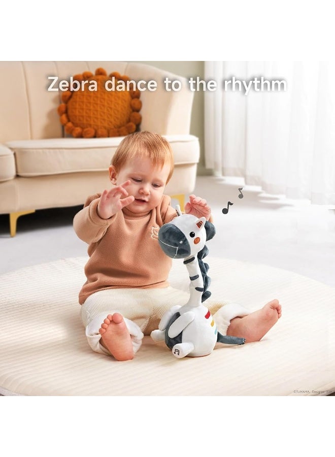 TUMAMA Singing Talking Dancing Toy, Mimicking Twisting Electronic Soft Plush Zebra Toy with Recording & Repeating What You Say, Singing Interactive Toddler Toys for Boys Girls Gifts