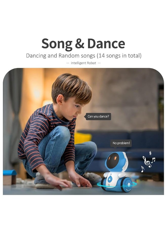 GILOBABY Robot Toys, Rechargeable Smart Talking Robots for Kids, Intelligent Robot with Voice Controlled Touch Sensor, Singing, Dancing, Recording, Repeat, Birthday Gifts for Boys Ages 6+ Years (Blue)