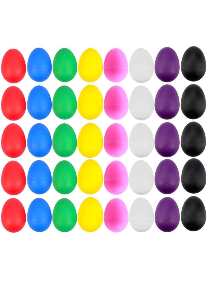 EVNEED 40 Pcs Plastic Egg Shakers Set Percussion Musical Egg Maracas Kids Toys with 8 Colors for Child Toys Music Learning DIY PaintingEaster EggsEgg Shakers Musical Instruments