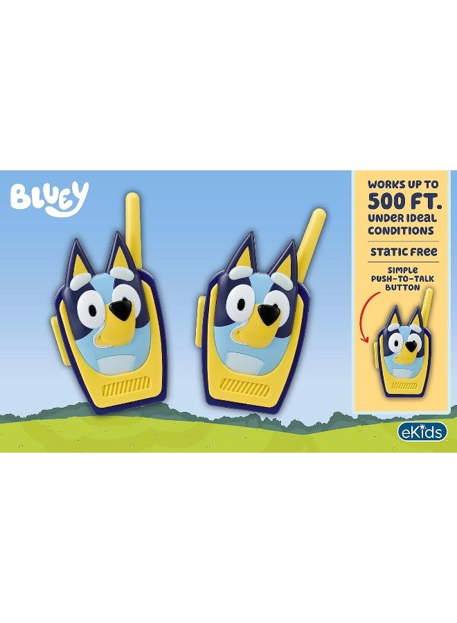 ekids Bluey Toy Walkie Talkies for Kids, Indoor and Outdoor Toys for Kids and Fans of Bluey Toys for Toddlers