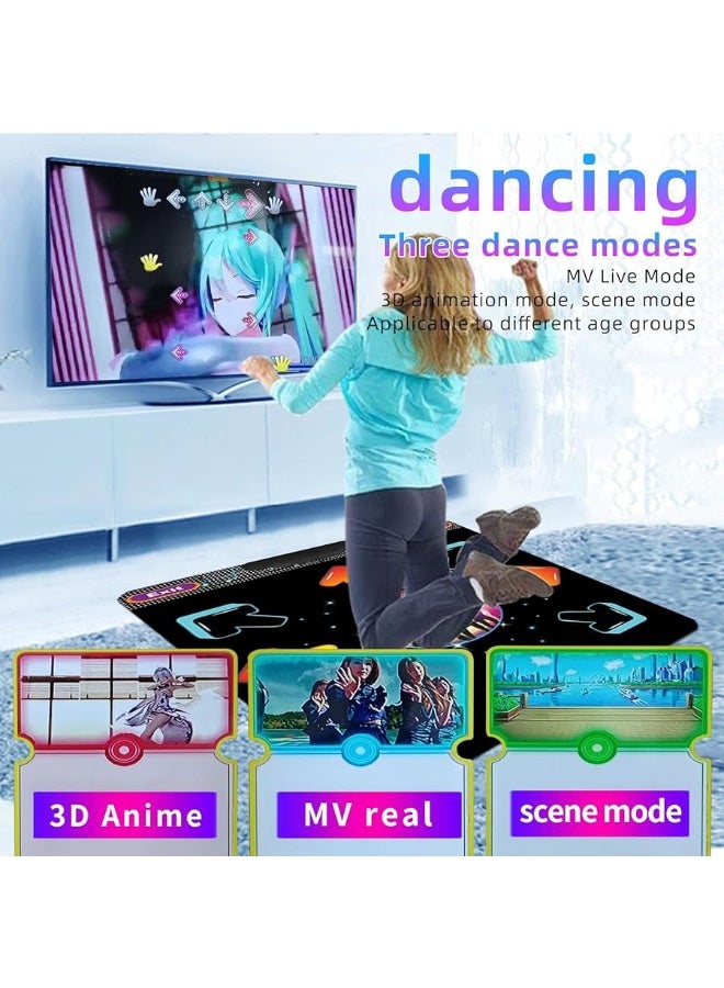 Dance Mat for Kids and Adults, Musical Electronic Dance Step Pad with 100+ Games, 200+Songs, HD Camera, 2 Motion Sensor Controllers, MTV & Cartoon Modes, Toy Gift for Girls& Boys Age 3+