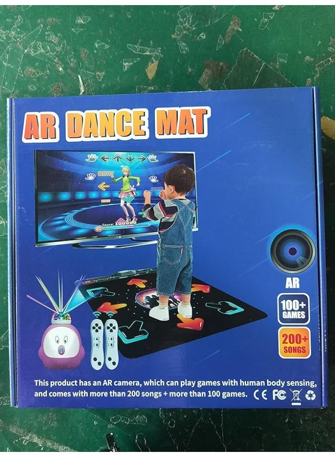 Dance Mat for Kids and Adults, Musical Electronic Dance Step Pad with 100+ Games, 200+Songs, HD Camera, 2 Motion Sensor Controllers, MTV & Cartoon Modes, Toy Gift for Girls& Boys Age 3+