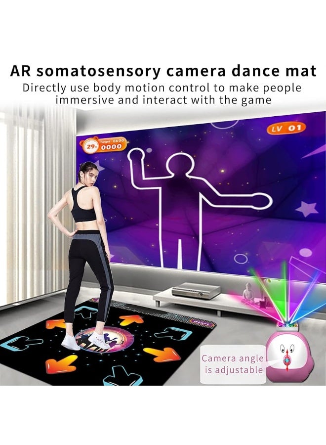 Dance Mat for Kids and Adults, Musical Electronic Dance Step Pad with 100+ Games, 200+Songs, HD Camera, 2 Motion Sensor Controllers, MTV & Cartoon Modes, Toy Gift for Girls& Boys Age 3+