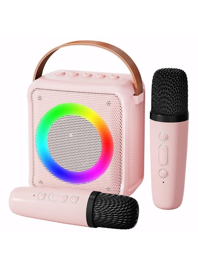 Ankuka Toys Karaoke Microphone Machine for Girls, 4-12 Years Old Girls Birthday Gifts, Portable Speaker with 2 Microphones for Kids Age 3, 4, 5, 6, 7, 8, 9, 10+Year Old(Pinkcolor)