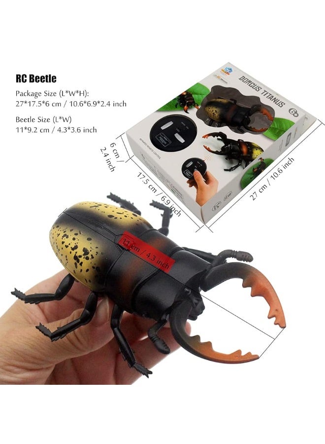 Tipmant RC Beetle Remote Control Insects Realistic Electronic Simulation Climber Animal Prank Toy Vehicle Kids Birthday Gifts (Yellow)