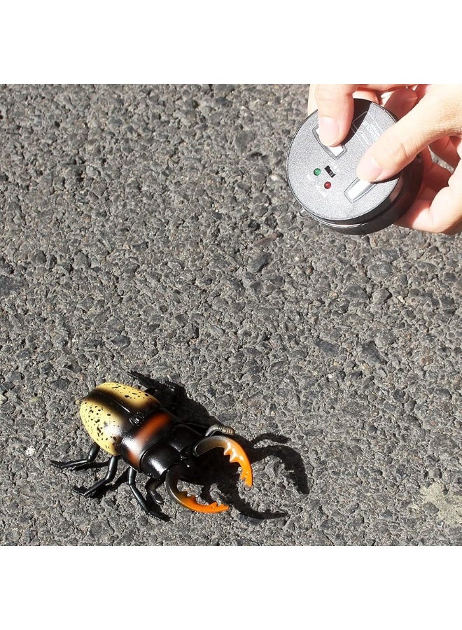 Tipmant RC Beetle Remote Control Insects Realistic Electronic Simulation Climber Animal Prank Toy Vehicle Kids Birthday Gifts (Yellow)