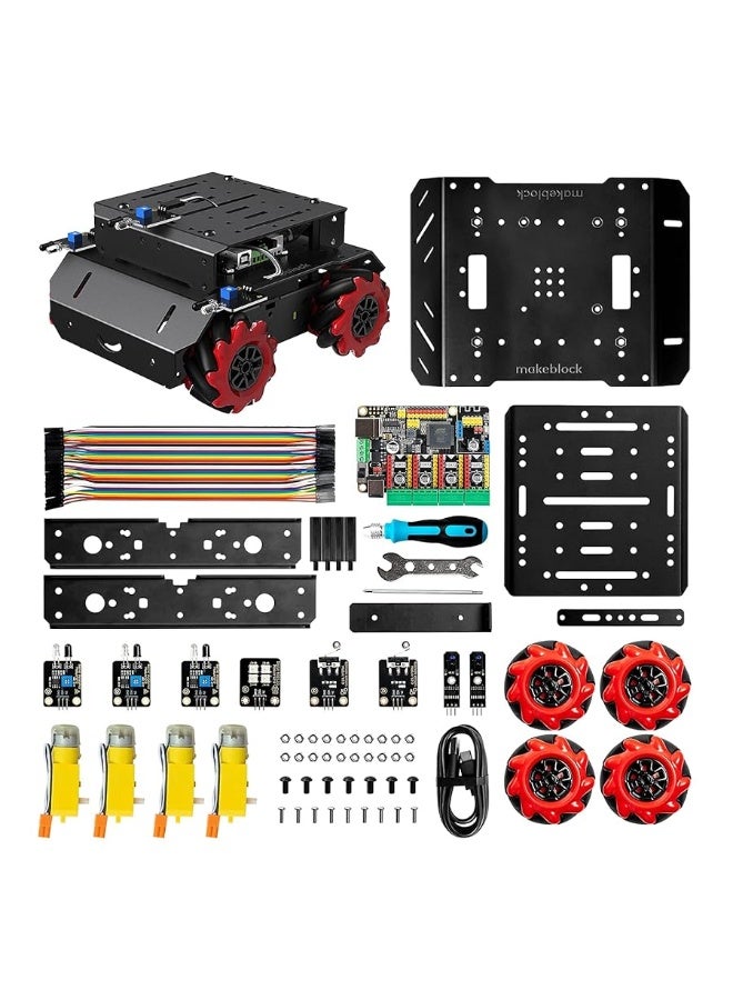 Makeblock mBot Mega Robot Kit with Mecanum Wheels, Programmable Robotics Kit Compatible with Arduino IDE and Raspberry Pi for Teens & Adults, Robotics Gift for Learning Coding, Robotics, Electronics