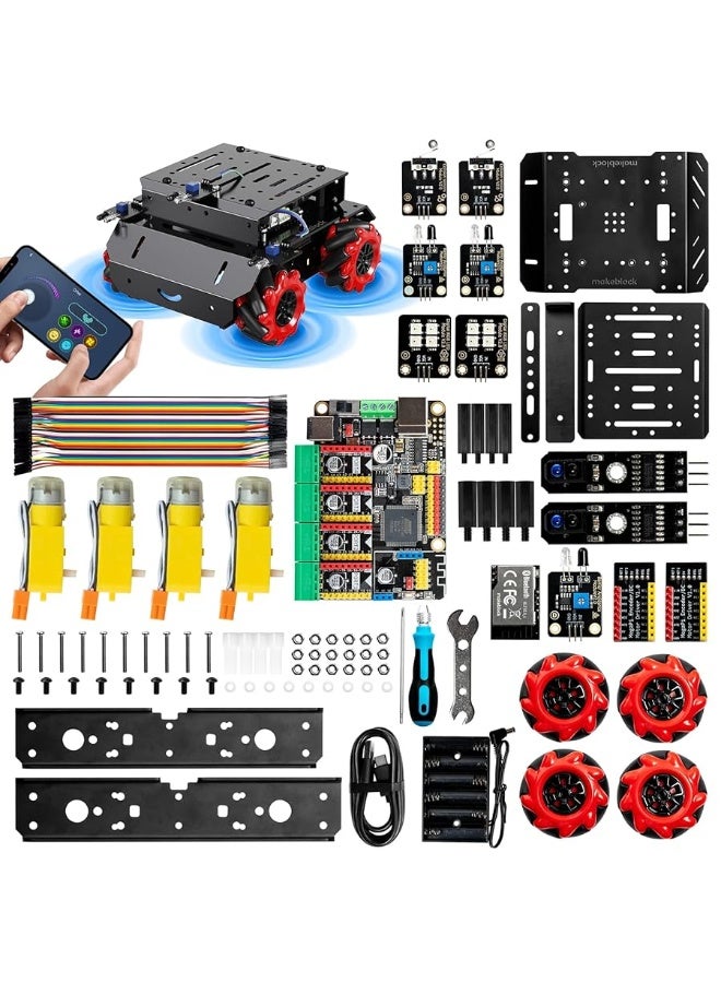 Makeblock mBot Mega Robot Kit with Mecanum Wheels, Programmable Robotics Kit Compatible with Arduino IDE and Raspberry Pi for Teens & Adults, Robotics Gift for Learning Coding, Robotics, Electronics