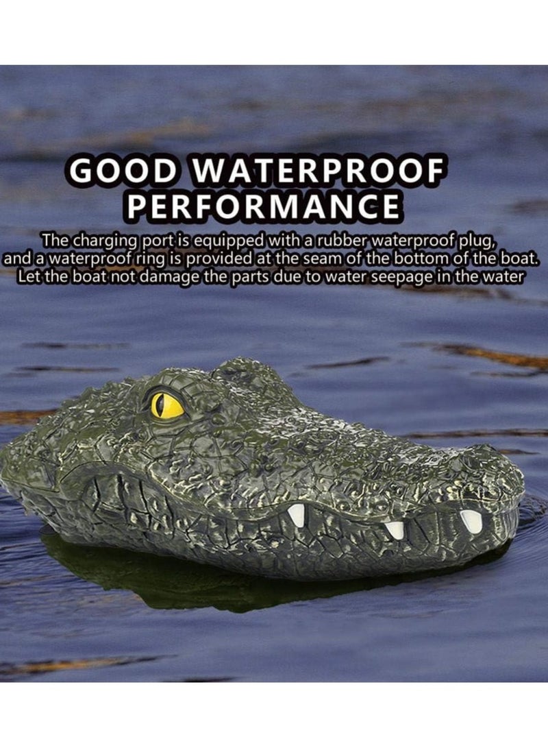 RC Electric Crocodile Simulation Crocodile Head Spoof Toy 2.4GHz RC Crocodile Boat with Remote Control Toy Party Gift Decoration for Swimming Pools