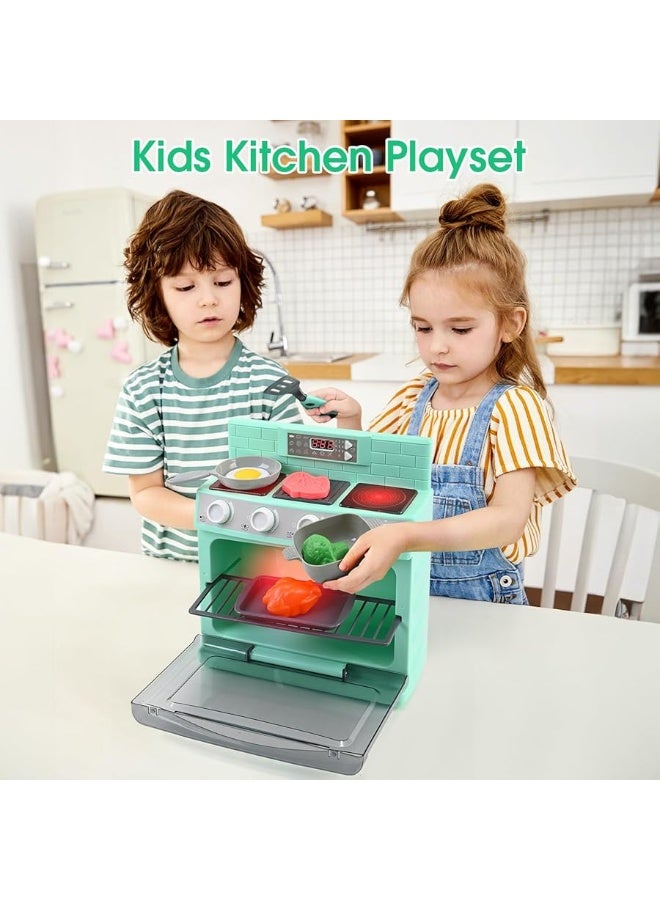 Toy Oven Play Kitchen Accessories  Realistic Pretend Play Appliance for Kids with Lights  Sounds Unique Kids Kitchen Playset Play Food Toddler Learning Toys for Boys Girls Gift Birthday Christmas