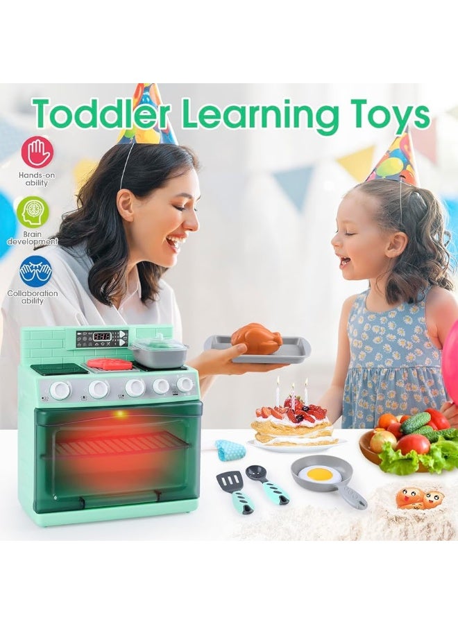 Toy Oven Play Kitchen Accessories  Realistic Pretend Play Appliance for Kids with Lights  Sounds Unique Kids Kitchen Playset Play Food Toddler Learning Toys for Boys Girls Gift Birthday Christmas