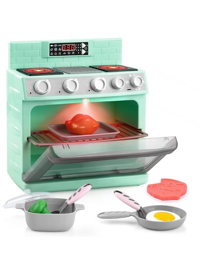 Toy Oven Play Kitchen Accessories  Realistic Pretend Play Appliance for Kids with Lights  Sounds Unique Kids Kitchen Playset Play Food Toddler Learning Toys for Boys Girls Gift Birthday Christmas