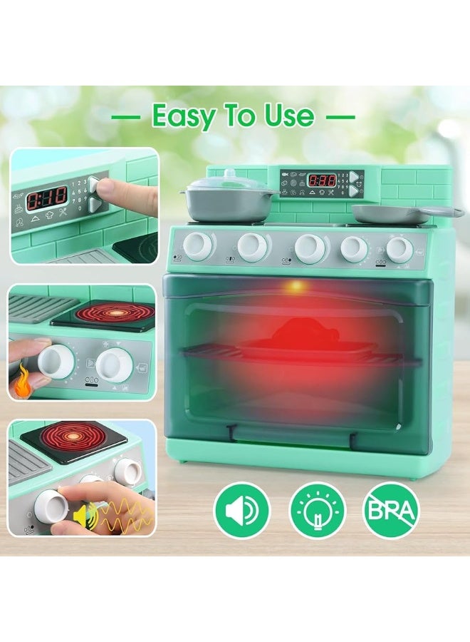 Toy Oven Play Kitchen Accessories  Realistic Pretend Play Appliance for Kids with Lights  Sounds Unique Kids Kitchen Playset Play Food Toddler Learning Toys for Boys Girls Gift Birthday Christmas