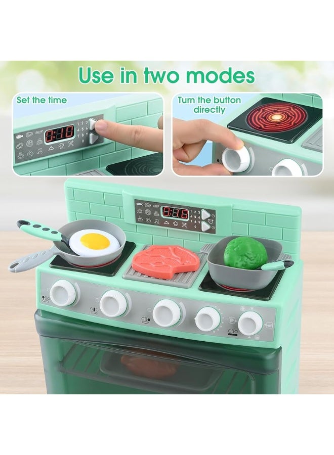 Toy Oven Play Kitchen Accessories  Realistic Pretend Play Appliance for Kids with Lights  Sounds Unique Kids Kitchen Playset Play Food Toddler Learning Toys for Boys Girls Gift Birthday Christmas