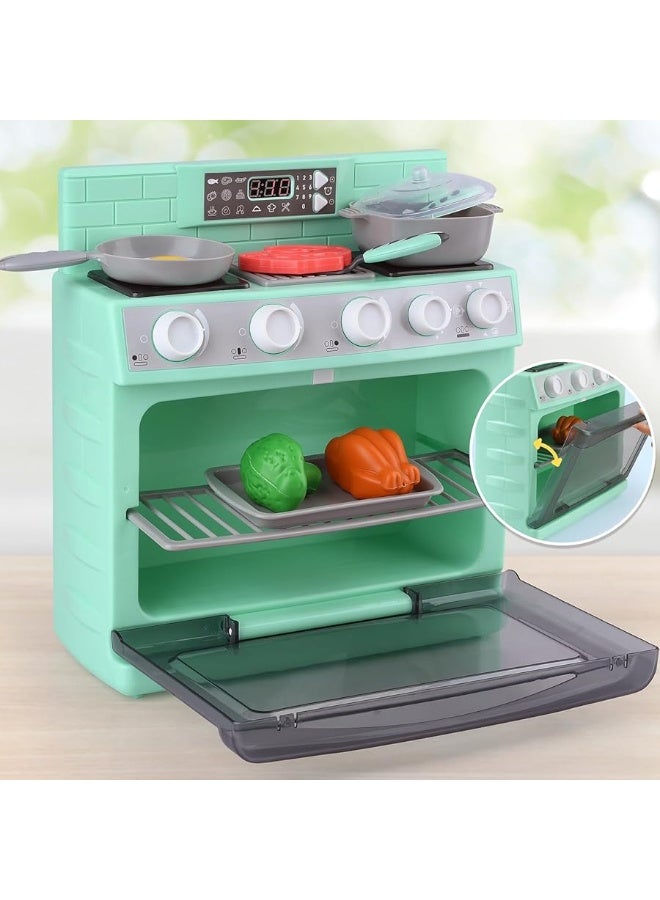 Toy Oven Play Kitchen Accessories  Realistic Pretend Play Appliance for Kids with Lights  Sounds Unique Kids Kitchen Playset Play Food Toddler Learning Toys for Boys Girls Gift Birthday Christmas