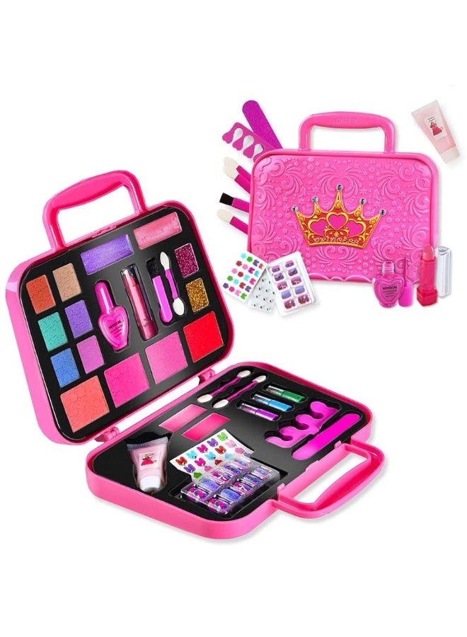 Toysical Kids Makeup Kit for Girl - Real, Non Toxic Makeup for Kids kit with Remover, Washable Toddler Makeup Kit - Princess Birthday Gift Pretend Play Makeup for Ages 3 4 5 6 7 8 9 10 Years Old