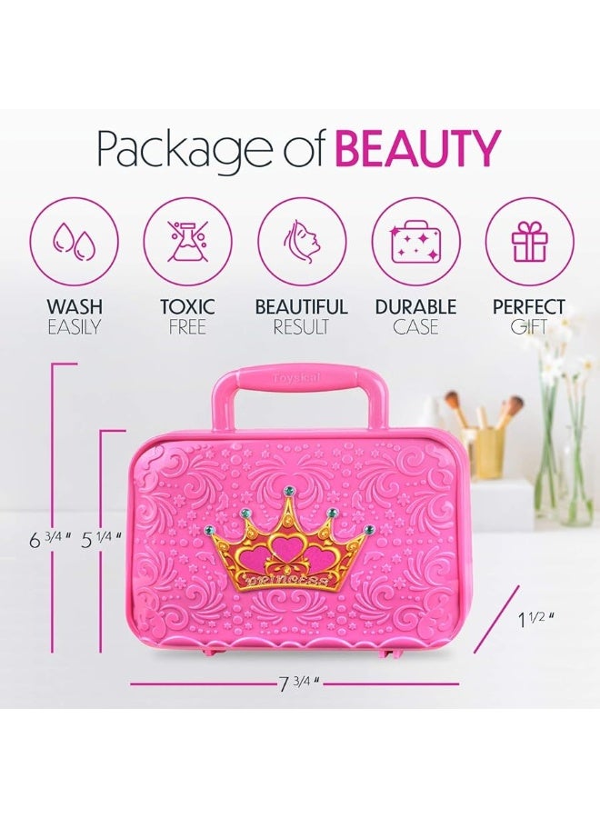 Toysical Kids Makeup Kit for Girl - Real, Non Toxic Makeup for Kids kit with Remover, Washable Toddler Makeup Kit - Princess Birthday Gift Pretend Play Makeup for Ages 3 4 5 6 7 8 9 10 Years Old