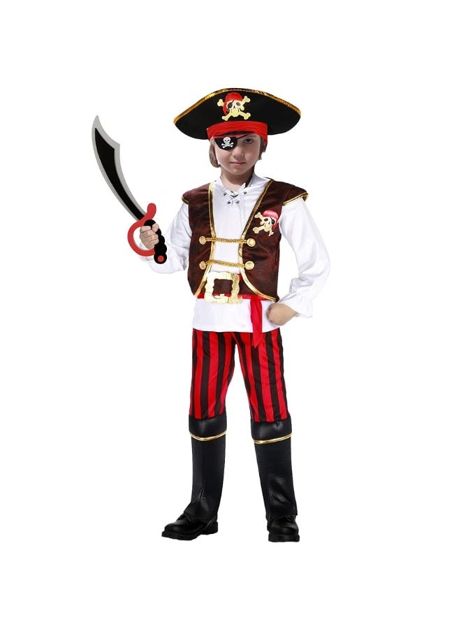 G.C Pirate Costume for Kids Pretend Role Play Dress Up Party Favors Deluxe Toys Gift Pirate Set for Children Toddler